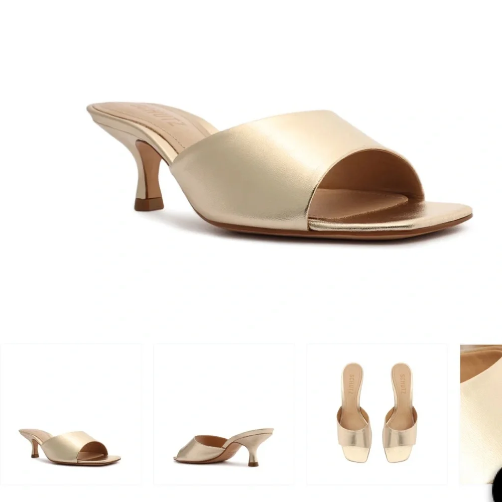 NWOB Schutz | Dethalia Metallic Leather Sandal